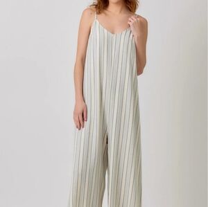 Mystree Cream and Black Striped Jumpsuit